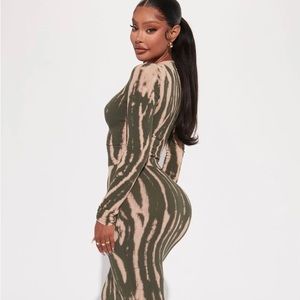 Fashion Nova Eliza OLIVE GREEN skirt set